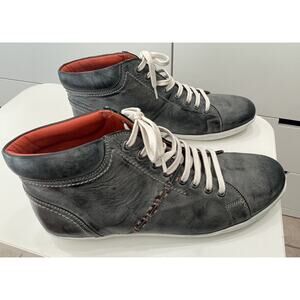 Roan Jimmy Leather Hi-Top Sneaker Boot - Men's size 11.5. Charcoal gray